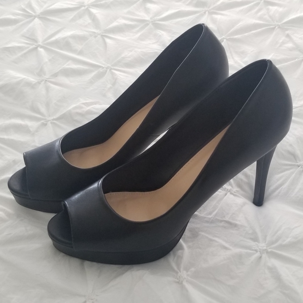 Black Peep Toe Pumps